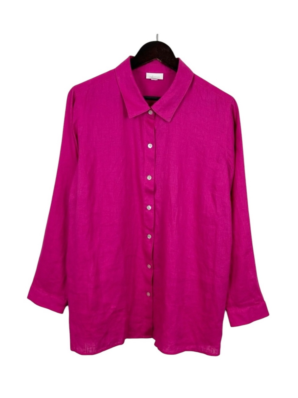 J. Jill Love Linen Button Up Blouse Women's Size X-Large in Pink